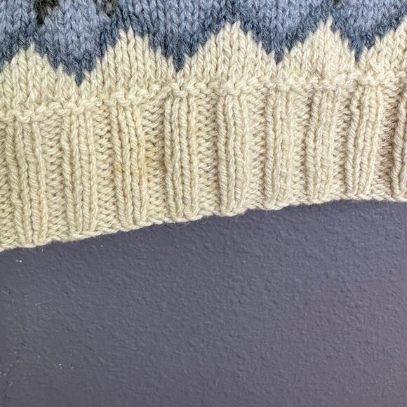 Outback Red Wool Sweater Womens M Heart Floral Nordic Fair Isle Jumper Collared - Picture 5 of 7